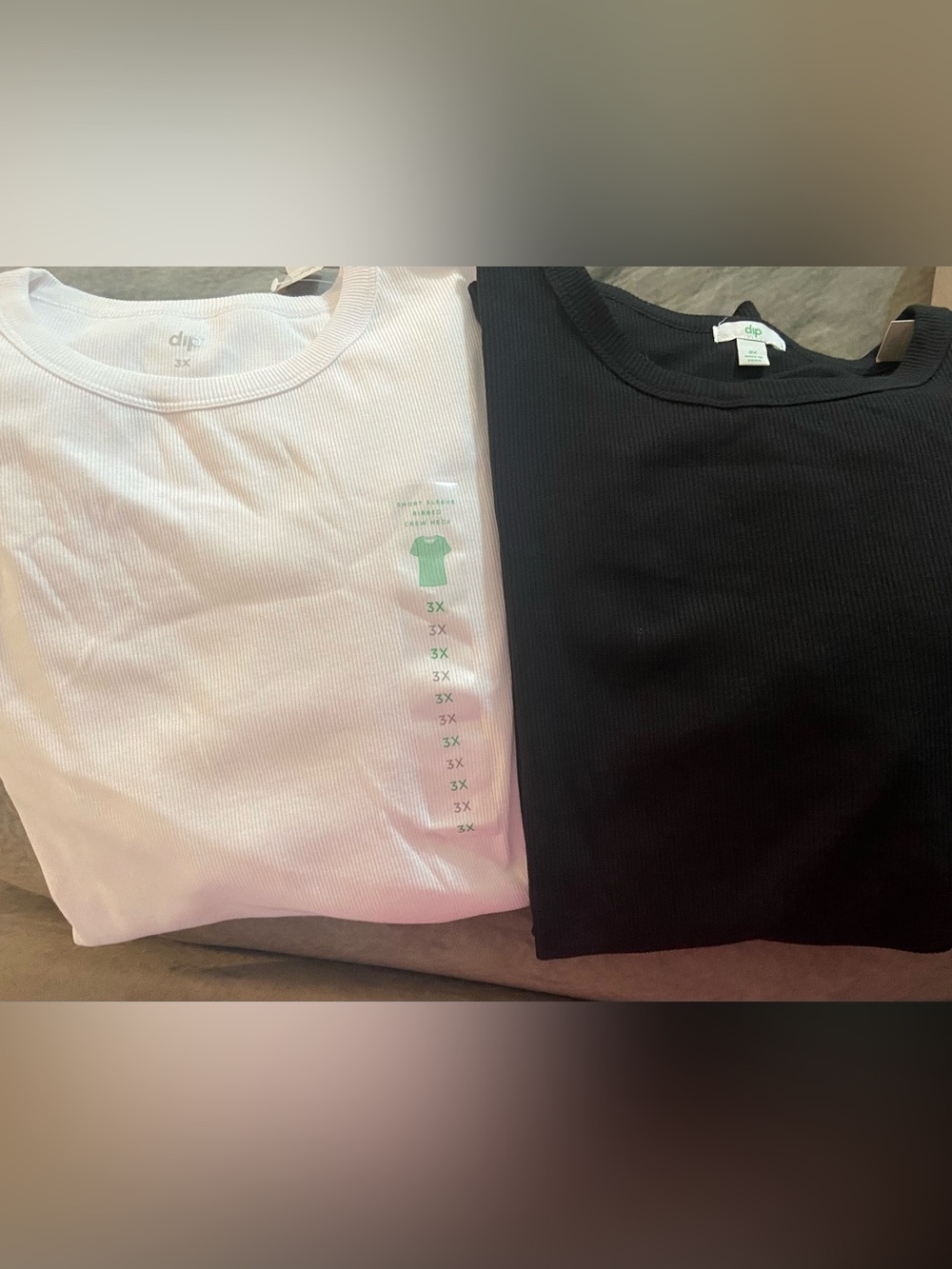 3X Set dip Shirt Ribbed Set Black & White Tee Set nwt